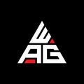 WAG triangle letter logo design with triangle shape. WAG triangle logo design monogram. WAG triangle vector logo template with red Royalty Free Stock Photo