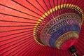 Wagasa, red traditional umbrella Royalty Free Stock Photo