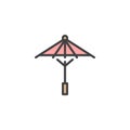 Wagasa Umbrella filled outline icon Royalty Free Stock Photo