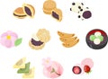 The cute icon set of Japanese sweets