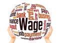 Wage bonus word cloud sphere concept Royalty Free Stock Photo