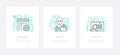 Wage calculation - line design style icons set