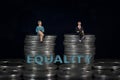 Wage gap and gender equality concept Royalty Free Stock Photo