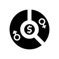 wage gap glyph icon vector illustration Royalty Free Stock Photo
