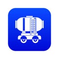 Waggon storage tank with oil icon digital blue