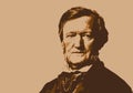 Portrait of the famous German composer, Richard Wagner.