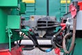 Wagon coupling. The coupler of two railway trains or freight wagons with railway sleeve