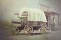 Wagon and cowboy town general store Royalty Free Stock Photo