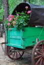 Wagon with Flowers Royalty Free Stock Photo