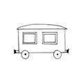 Wagon icon, sticker. sketch hand drawn doodle style. minimalism, monochrome. train, railroad, transport, children Royalty Free Stock Photo
