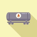 Wagon kerosene tank icon flat vector. Chemical container energy