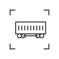 Wagon linear icon. Trendy line illustration railway carriage for website of transport company.