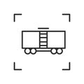 Wagon linear vector icon. Trendy line illustration railway carriage for website of transport company.