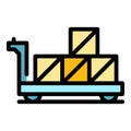 Wagon parcel icon vector flat Royalty Free Stock Photo