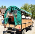 Wagon pulled by horses