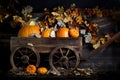 Wagon with Pumpkins