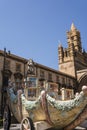 Wagon Santa Rosalie near the cathedral on Palermo, Sicily, Italy Royalty Free Stock Photo