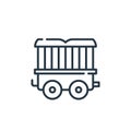 wagon vector icon isolated on white background. Outline, thin line wagon icon for website design and mobile, app development. Thin Royalty Free Stock Photo