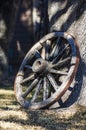 Solitary Weathered Wagon Wheel Royalty Free Stock Photo