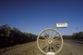 A wagon wheel mailbox, Modesto, CA