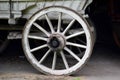 Close-up of an old wagon cart wheel Royalty Free Stock Photo