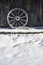 Wagon Wheel in Snow Royalty Free Stock Photo