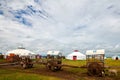 The wagons and Mongolia yurts