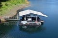 Seligenthal, Germany - 08 19 2020: Ship base in Wahnbachtalsperre