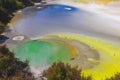 Wai-O-Tapu thermal volcanic park with colorful lakes in New Zealand