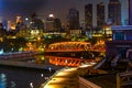 Waibaidu Bridge Skyscrapers Bund Night Lights Shanghai China Royalty Free Stock Photo