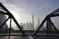 Waibaidu Bridge and Shanghai Skyline