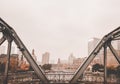 Waibaidu Bridge, Garden Bridge in Shanghai China .cityscape in light tone