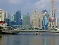 Waibaidu bridge and Lujiazui scene in Shanghai