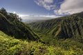 Waihee Ridge Trail, over looking Kahului and Haleakala, Maui, Hawaii Royalty Free Stock Photo