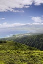 Waihee Ridge Trail, over looking Kahului and Haleakala, Maui, Hawaii Royalty Free Stock Photo