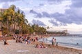 Waikiki Beach during a beautiful sunset Royalty Free Stock Photo