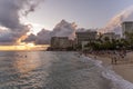 Waikiki Beach during a beautiful sunset Royalty Free Stock Photo