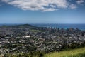 Waikiki Beach, Diamond Head and Honolulu Royalty Free Stock Photo