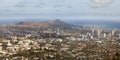 Waikiki beach and diamond head Royalty Free Stock Photo