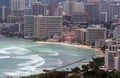 Waikiki Beach And Downtown Honolulu Royalty Free Stock Photo