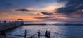 Waikiki Beach at dusk Royalty Free Stock Photo