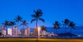 Waikiki beach at dusk Royalty Free Stock Photo