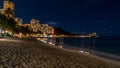 Waikiki Beach at night Royalty Free Stock Photo