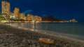 Waikiki Beach at night Royalty Free Stock Photo