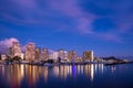 Waikiki beach at night Royalty Free Stock Photo