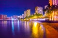 Waikiki beach at night Royalty Free Stock Photo