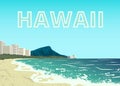 Waikiki beach of Oahu island Royalty Free Stock Photo