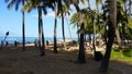 Waikiki beach park Oahu island hawaii Royalty Free Stock Photo