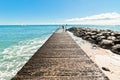 Waikiki beach pier in Honolulu, Hawaii Royalty Free Stock Photo