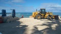 Waikiki  Beach sand redevelopment program. Honolulu, Hawaii Royalty Free Stock Photo